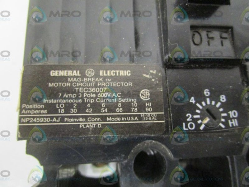 GENERAL ELECTRIC TEC36007 W/ 789A333P8 UNMP