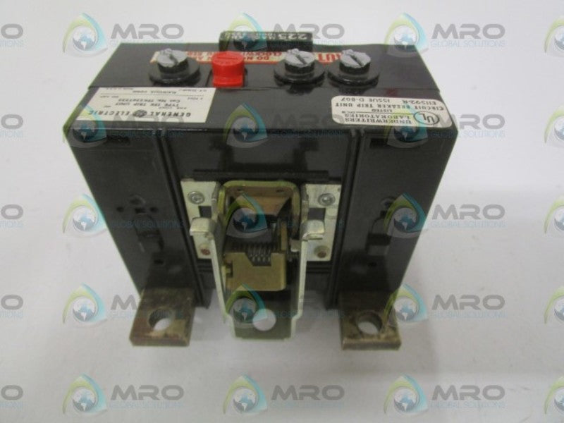 GENERAL ELECTRIC TFK226T225 TRIP UNIT 225AMP UNMP