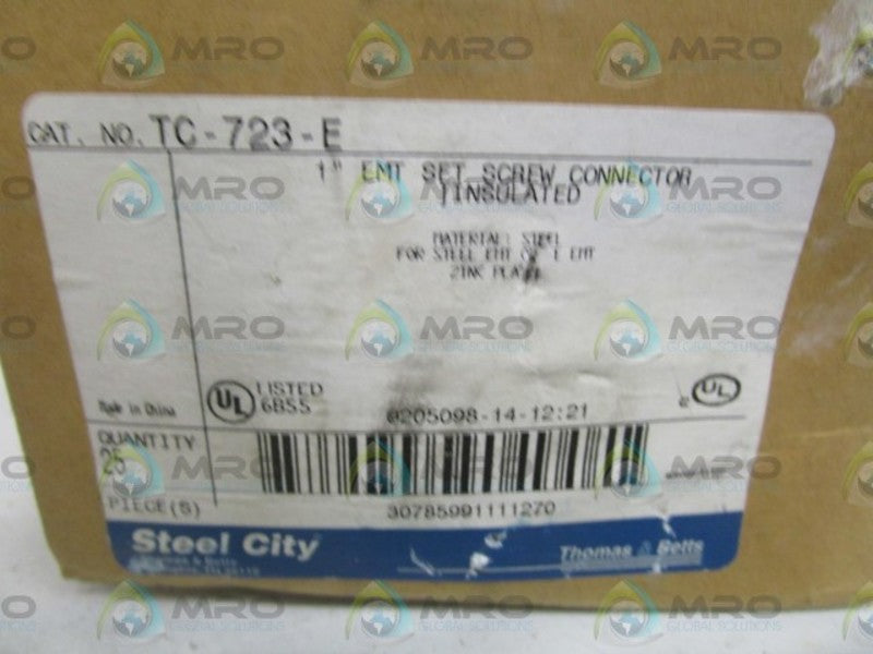 LOT OF 25 THOMAS & BETTS TC-723-E 1" SCREW CONNECTOR NSMP