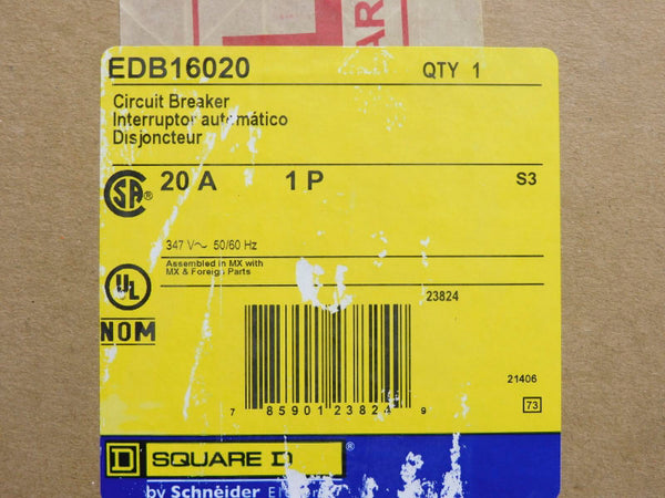 SQUARE D EDB16020 347V 20A NSMP