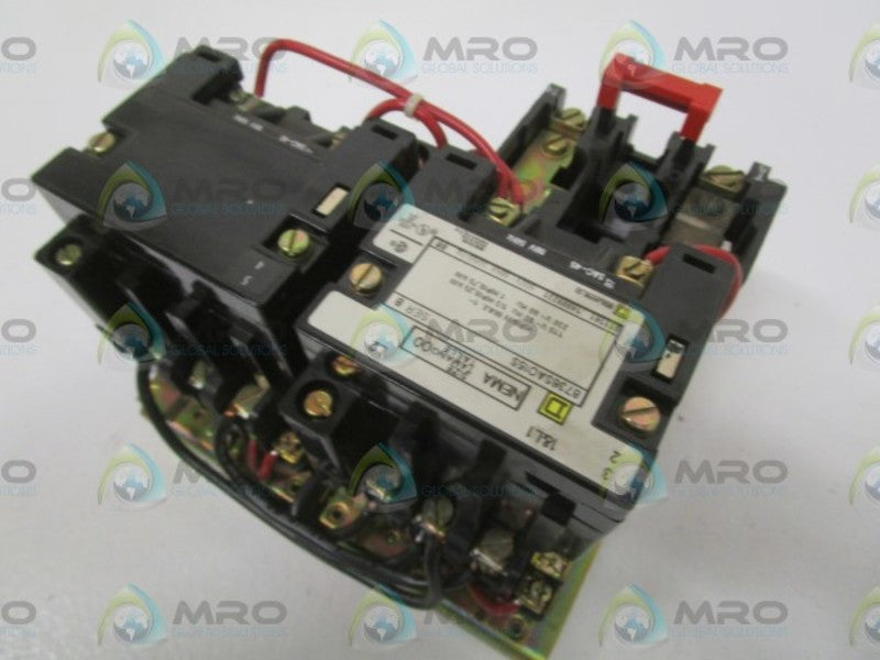 SQUARE D 8736SAO15S SER. B REVERSING CONTACTOR SIZE 00 UNMP