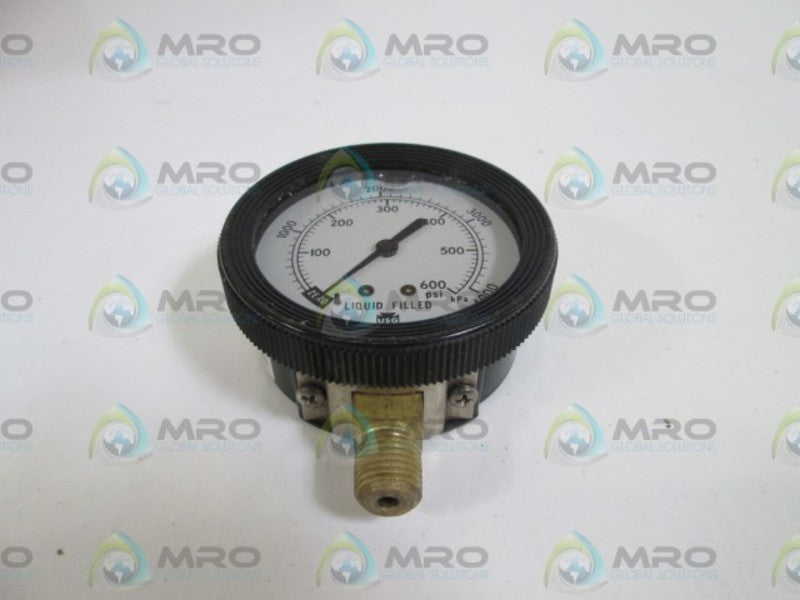 USG PRESSURE GAUGE 0-600 PSI UNMP