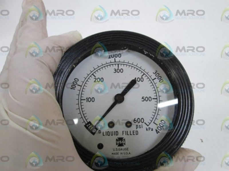 USG PRESSURE GAUGE 0-600 PSI UNMP