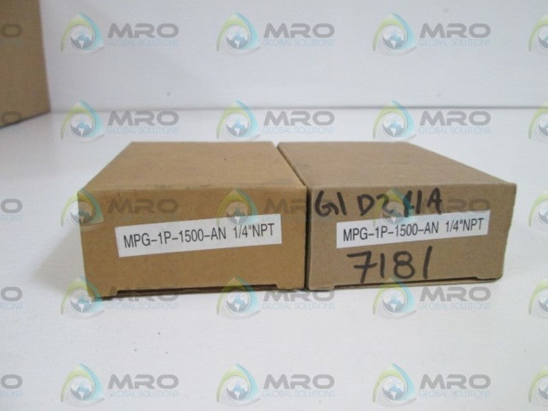 LOT OF 2 PRESSURE GAUGE 1/4" NPT MGP-1P-1500-AN NSMP