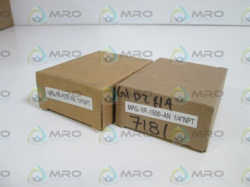 LOT OF 2 PRESSURE GAUGE 1/4" NPT MGP-1P-1500-AN NSMP
