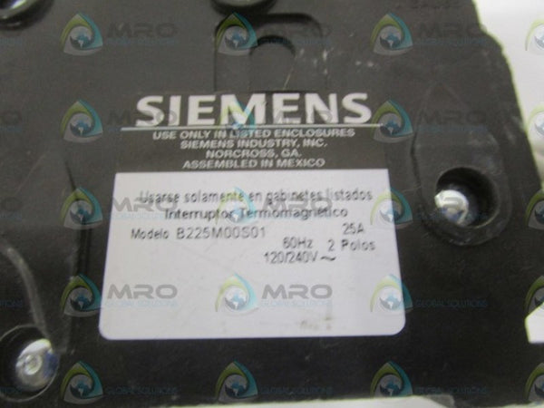 SIEMENS B225M00S01 CIRCUIT BREAKER 25AMP NSNP