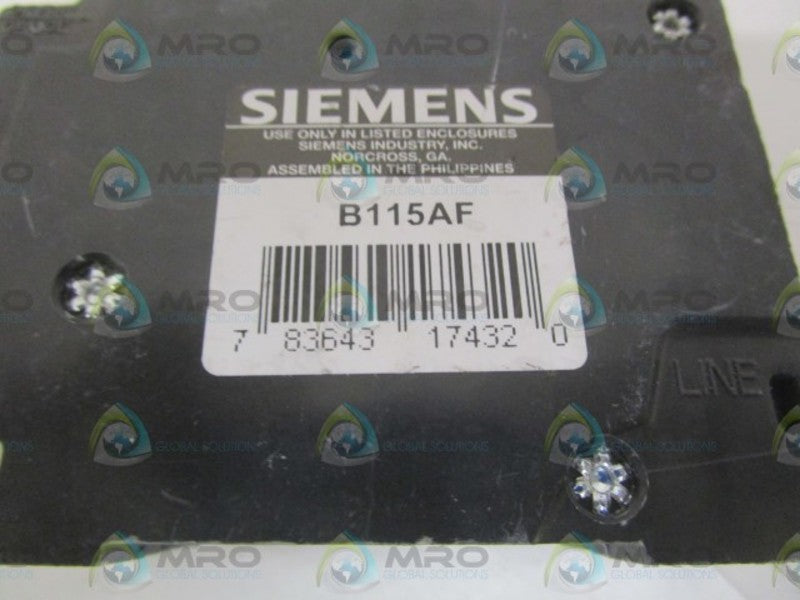 SIEMENS B115AF CIRCUIT BREAKER 15AMP NSNP