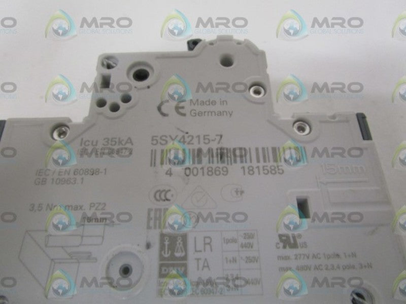 SIEMENS 5SY4215-7 CIRCUIT BREAKER NSNP