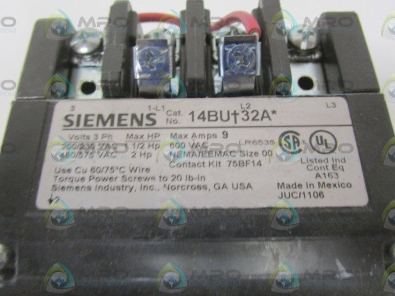 SIEMENS 14BU+32A W/ 3UB8113-4AB2 200/208V (AS PICTURED) NSNP