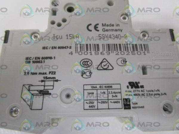 SIEMENS 5SY4340-8 CIRCUIT BREAKER 400V NSNP