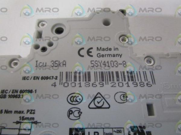 SIEMENS 5SY4103-8 CIRCUIT BREAKER 230/400V NSNP