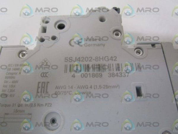 SIEMENS 5SJ4202-8HG42 CIRCUIT BREAKER 2A NSNP