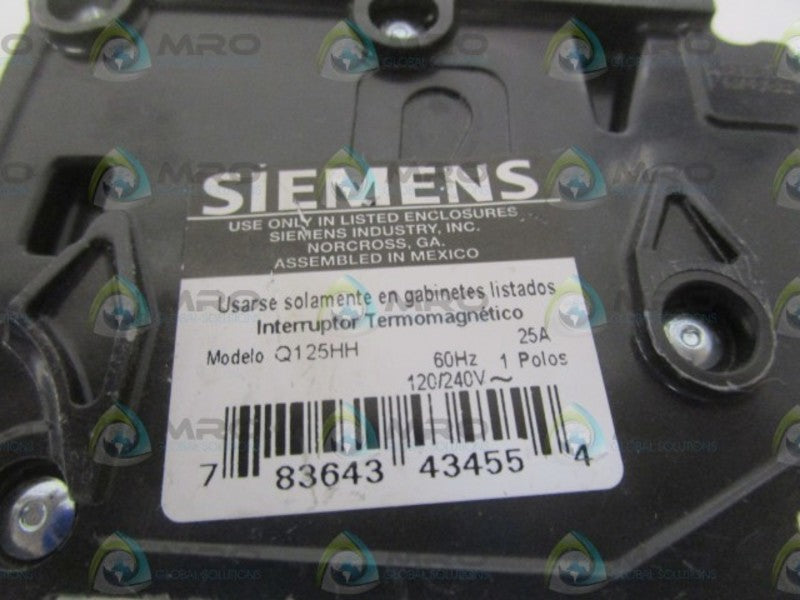 SIEMENS Q125HH CIRCUIT BREAKER 25A  NSNP