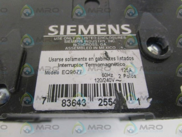 SIEMENS EQ9677 CIRCUIT BREAKER 125A (AS PICTURED) NSNP