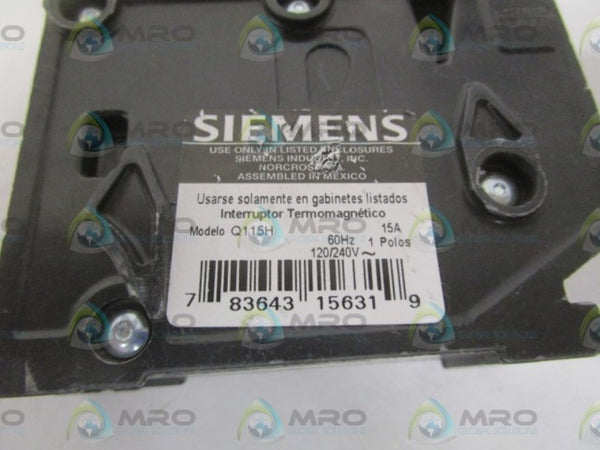 SIEMENS Q115H CIRCUIT BREAKER 15A (AS PICTURED) NSNP