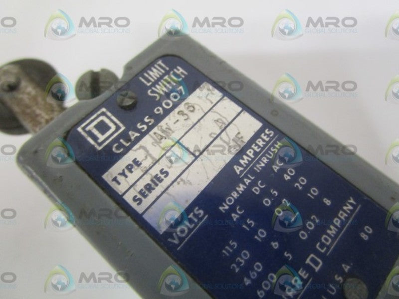 SQUARE D 9007-AW-36 SER. A LIMIT SWITCH (AS PICTURED) UNMP