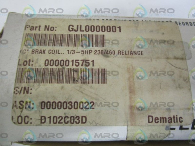 RELIANCE ELECTRIC GJL0000001 BRAKE COIL NSMP