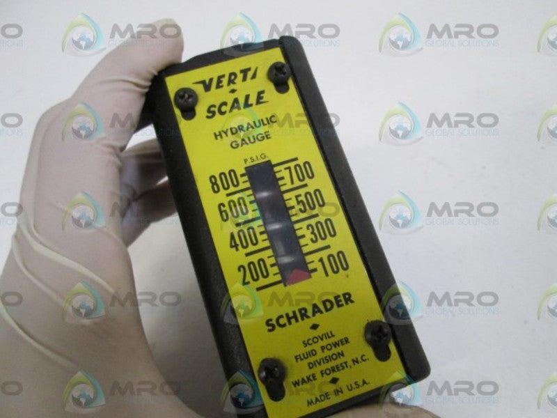 SCHRADER BELLOWS GAUGE 0/800 PSIG NSNP