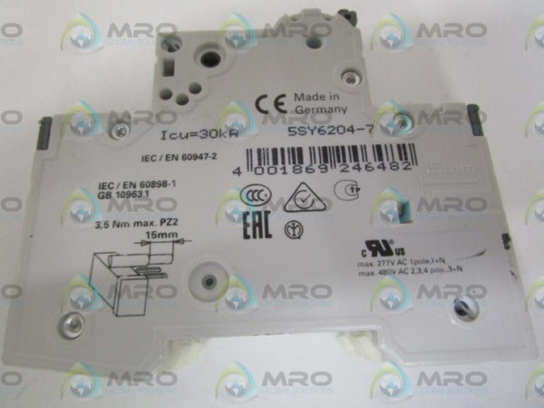 SIEMENS 5SY6204-7 CIRCUIT BREAKER 400V NSNP