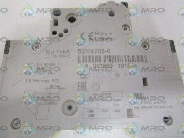 SIEMENS 5SY4263-6 CIRCUIT BREAKER 400V NSNP