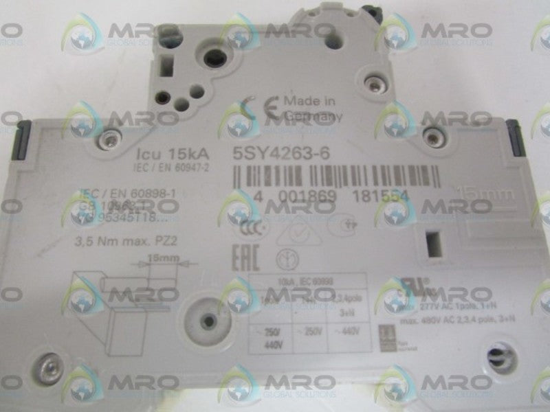 SIEMENS 5SY4263-6 CIRCUIT BREAKER 400V NSNP