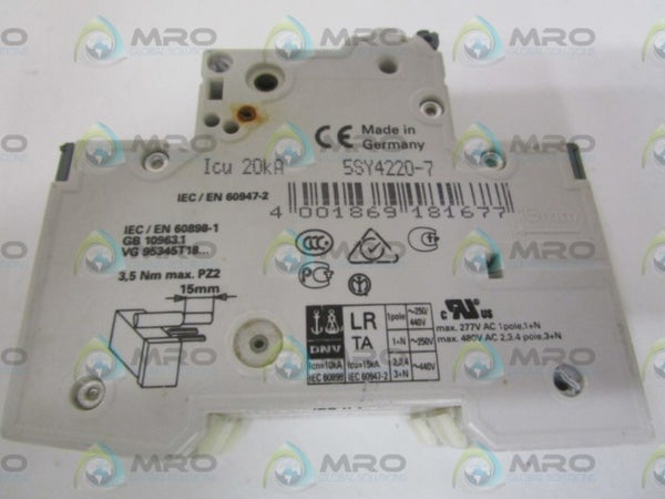 SIEMENS 5SY4220-7 CIRCUIT BREAKER 400V NSNP