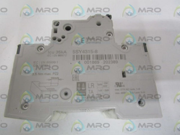 SIEMENS 5SY4315-8 CIRCUIT BREAKER 400V NSNP