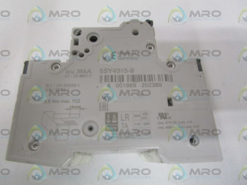SIEMENS 5SY4315-8 CIRCUIT BREAKER 400V NSNP