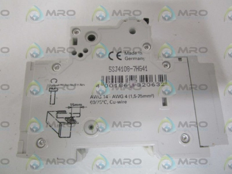 SIEMENS 5SJ4108-7HG41 CIRCUIT BREAKER 8A  NSNP
