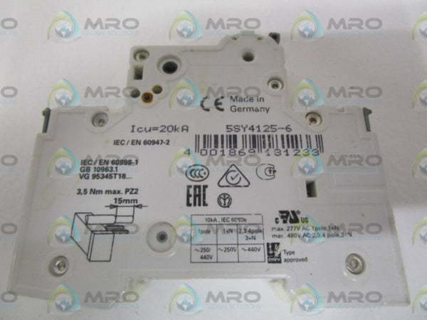 SIEMENS 5SY4125-6 CIRCUIT BREAKER 230/400V NSNP