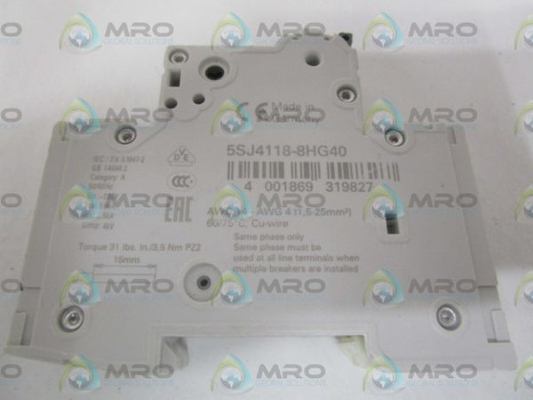 SIEMENS 5SJ4118-8HG40 CIRCUIT BREAKER 15A NSNP