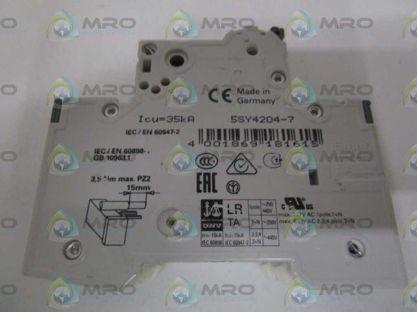 SIEMENS 5SY4204-7 CIRCUIT BREAKER 400V (CHIPPED/CRACKED) NSNP