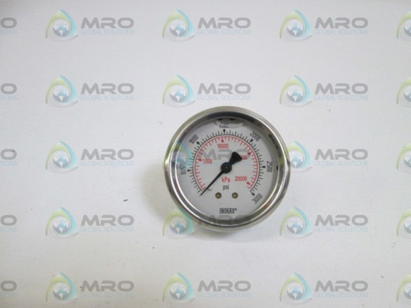 WIKA PRESSURE GAUGE 0-3,000 PSI UNMP