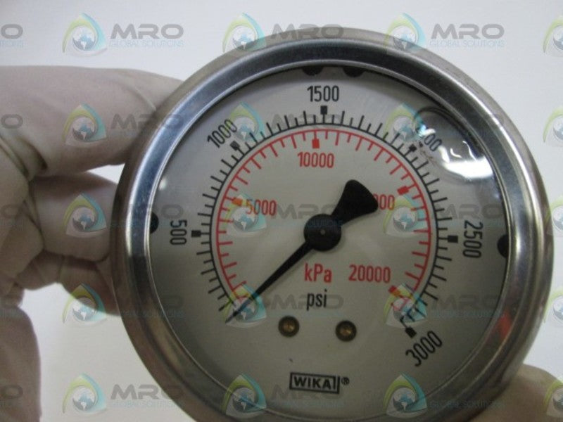 WIKA PRESSURE GAUGE 0-3,000 PSI UNMP
