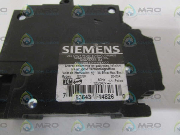 SIEMENS Q2020 CIRCUIT BREAKER (CRACKED/CHIPPED) NSNP