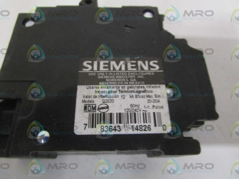 SIEMENS Q2020 CIRCUIT BREAKER (CRACKED/CHIPPED) NSNP
