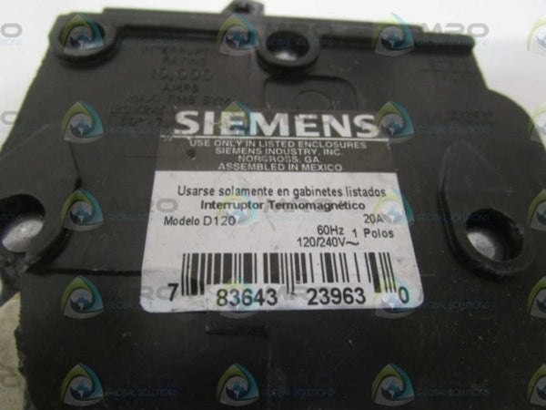 SIEMENS D120 CIRCUIT BREAKER (CHIPPED/CRACKED)  NSNP