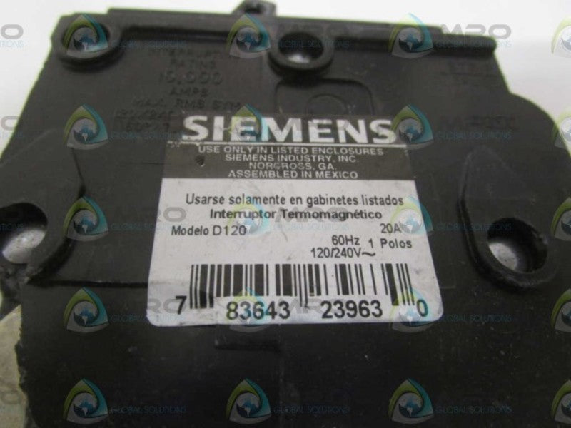 SIEMENS D120 CIRCUIT BREAKER (CHIPPED/CRACKED)  NSNP