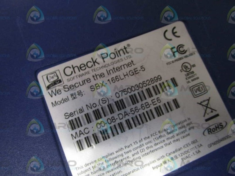CHECK POINT SBX-166LHGE-5 ROUTER  UNMP