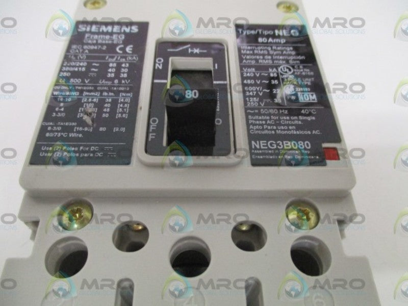 SIEMENS NEG3B080 80A (CHIPPED) UNMP