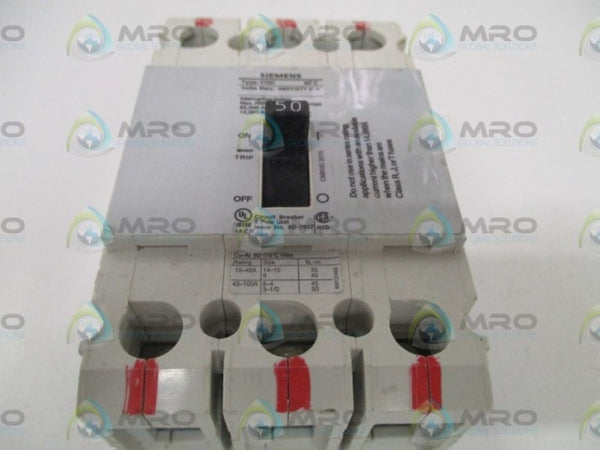 SIEMENS CQD350 CIRCUIT BREAKER 50A UNMP