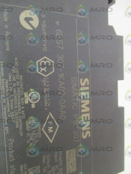 SIEMENS 6ES7 307-1KA02-0AA0 POWER SUPPLY (CRACKED) UNMP
