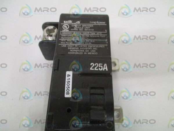 SIEMENS EQ8696 CIRCUIT BREAKER 225A UNMP