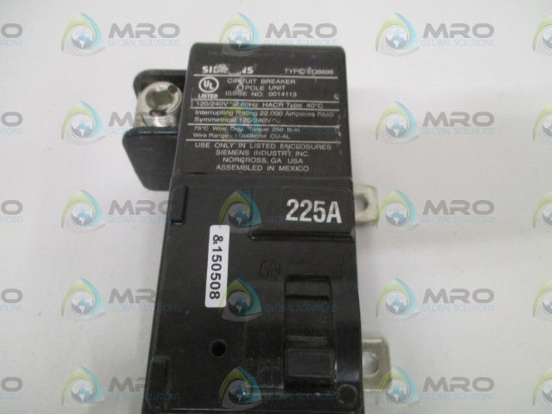 SIEMENS EQ8696 CIRCUIT BREAKER 225A UNMP