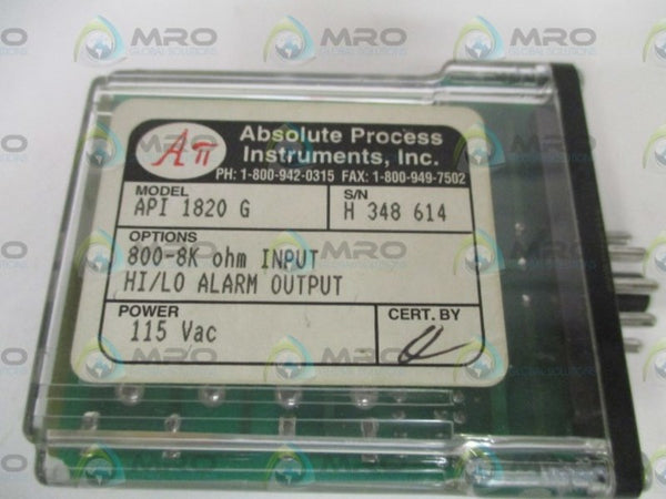 ABSOLUTE PROCESS API1820G ALARM RELAY 115VAC  UNMP