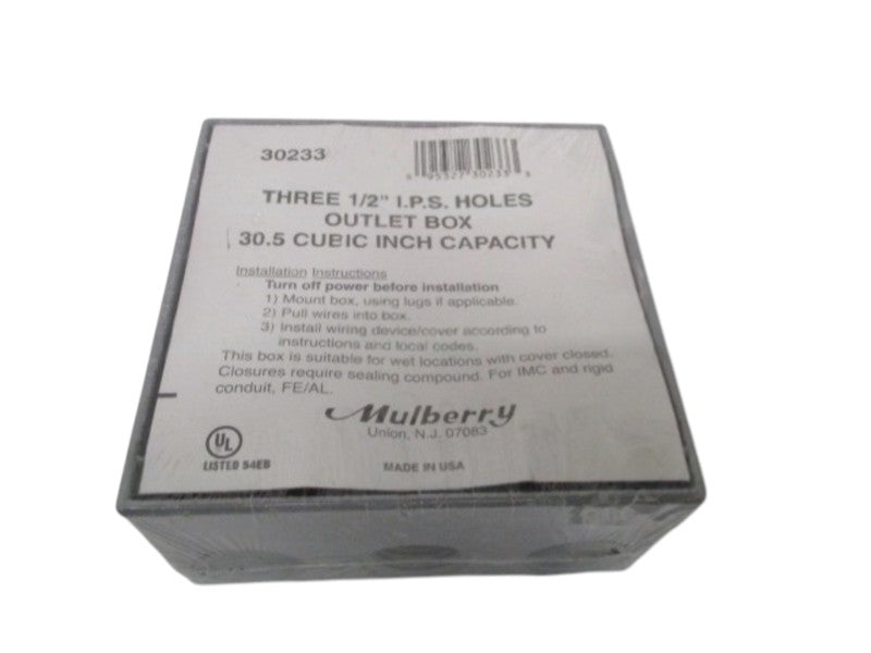 MULBERRY 30233 OUTLET BOX 3 HOLES 1/2" NSMP