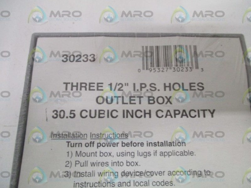 MULBERRY 30233 OUTLET BOX 3 HOLES 1/2" NSMP