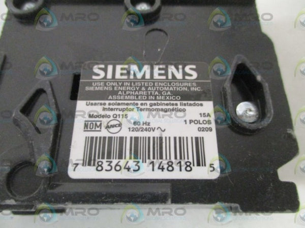 SIEMENS Q115 CIRCUIT BREAKER 15A (CHIPPED) NSNP