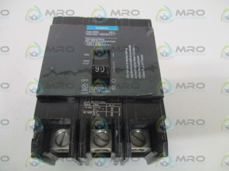 SIEMENS BQD390BP CIRCUIT BREAKER 90AMP (CHIPPED) UNMP