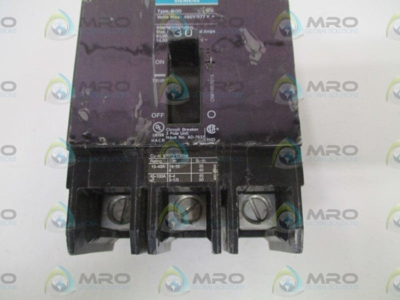 SIEMENS BQD330BP CIRCUIT BREAKER 30A *NEW NO BOX*